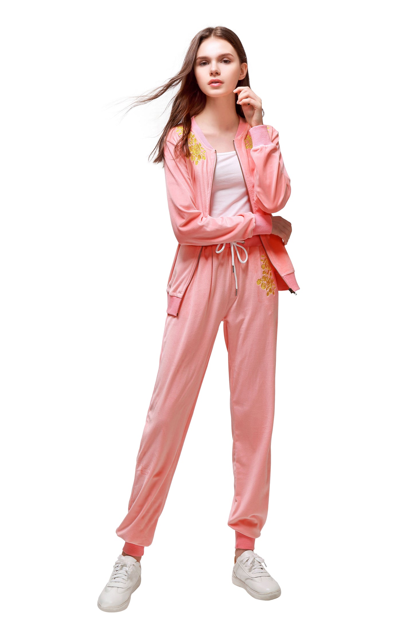 Pink Velvet Embroidery Jacket