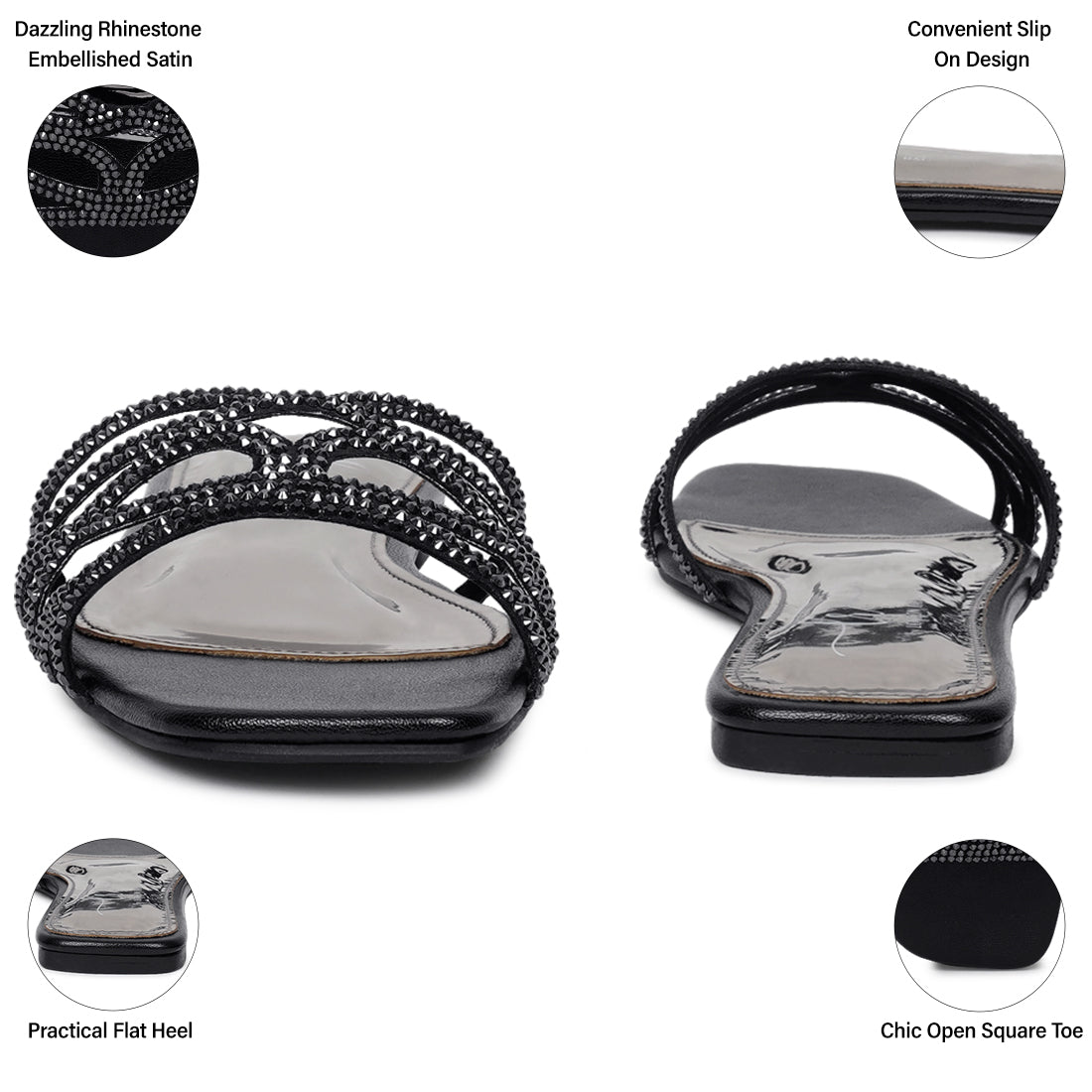 women rhinestone-embellished slip-on flats#color_black