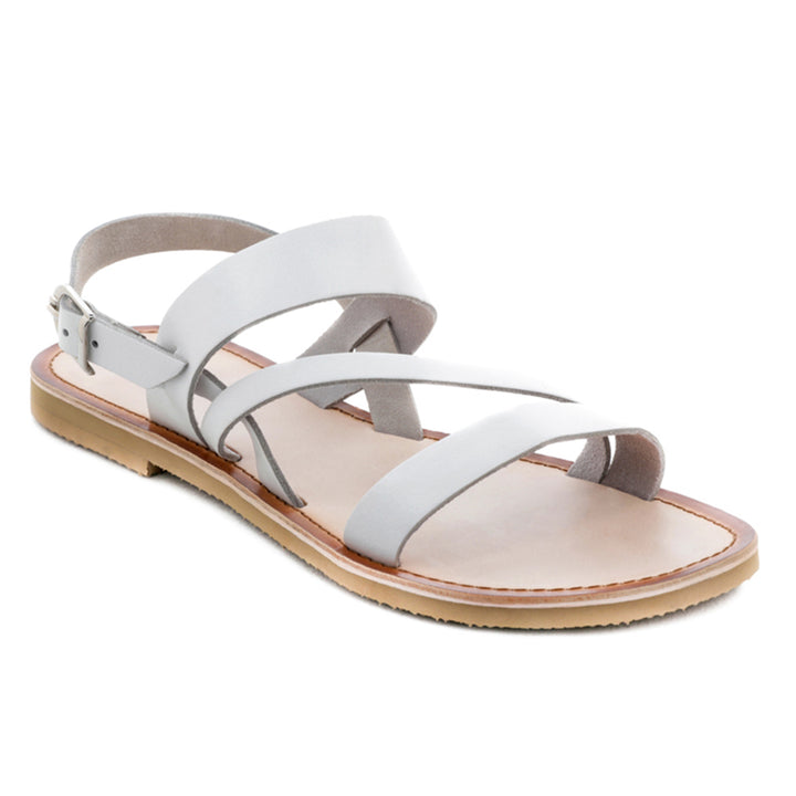 flat sandal with ankle strap#color_white