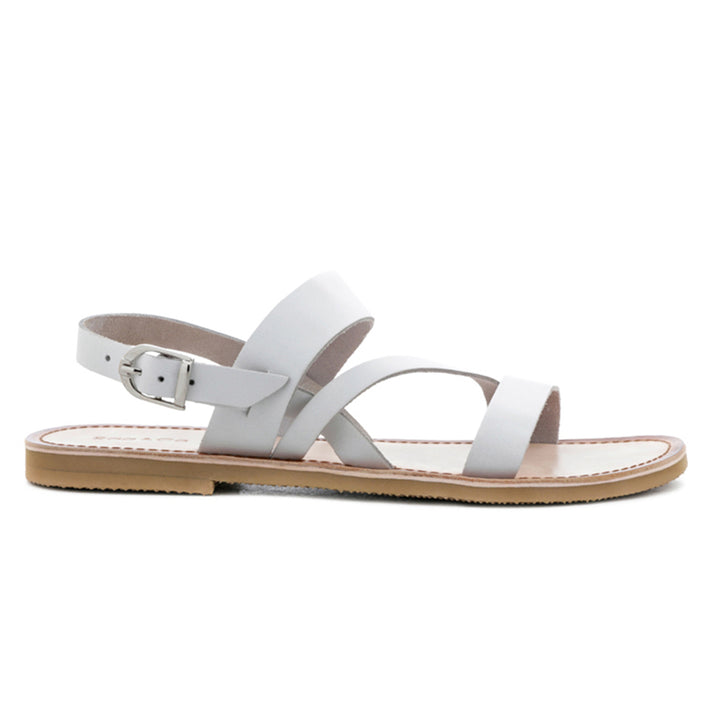 flat sandal with ankle strap#color_white