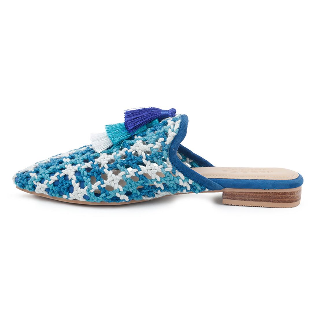 mariana woven flat mules with tassels #color_blue