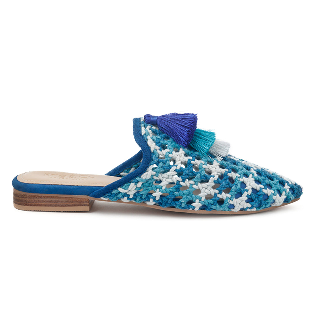 mariana woven flat mules with tassels #color_blue