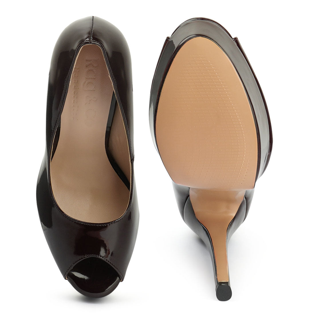 High Heel Peep Toe Stiletto In Brown