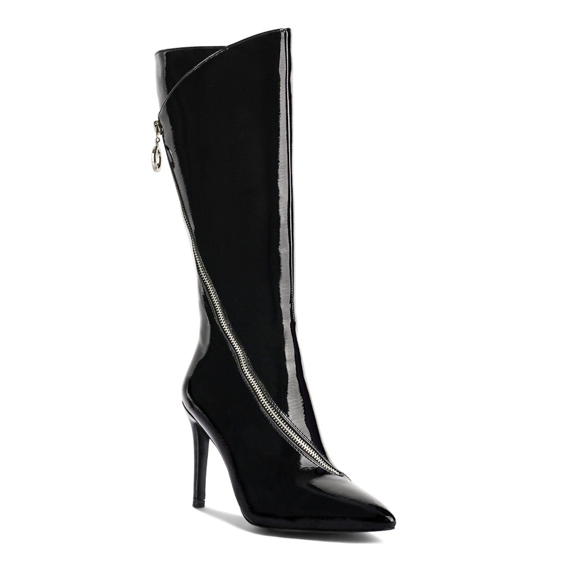 zip around calf boot#color_black