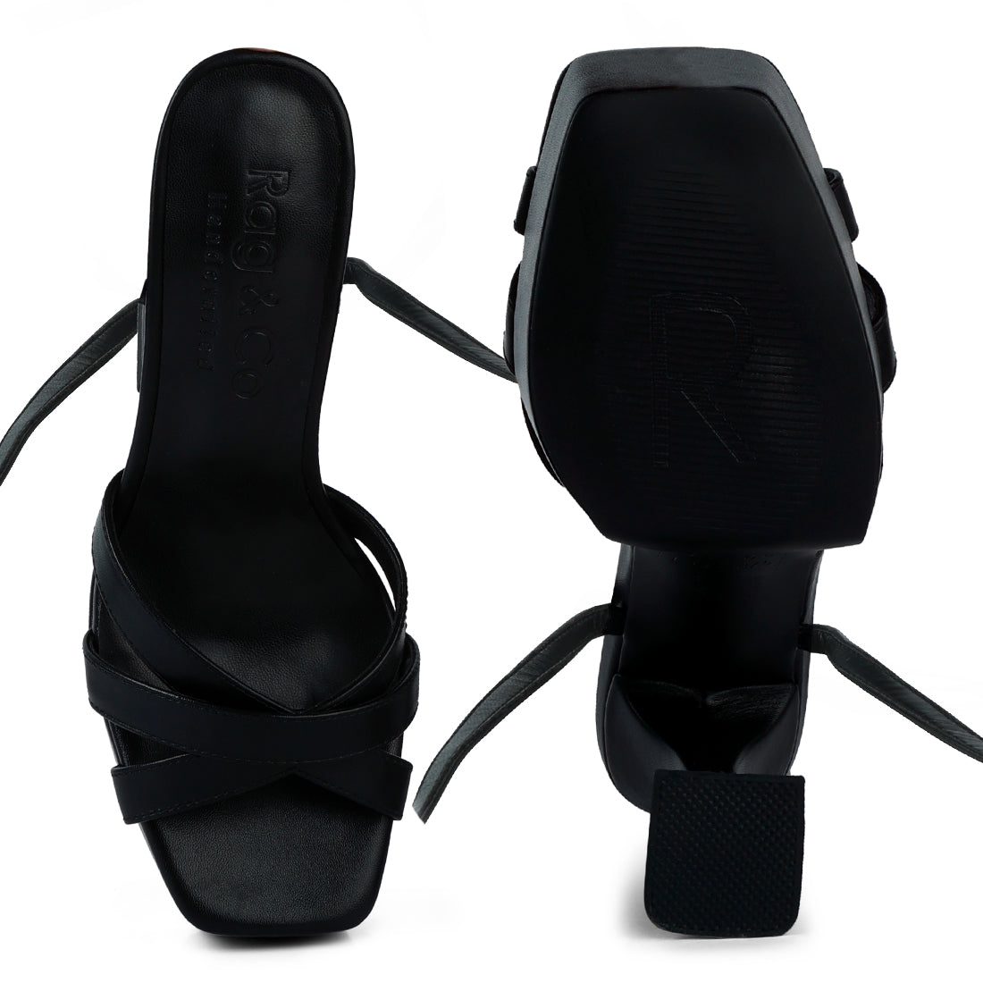 Black Lace Up High Platform Sandal