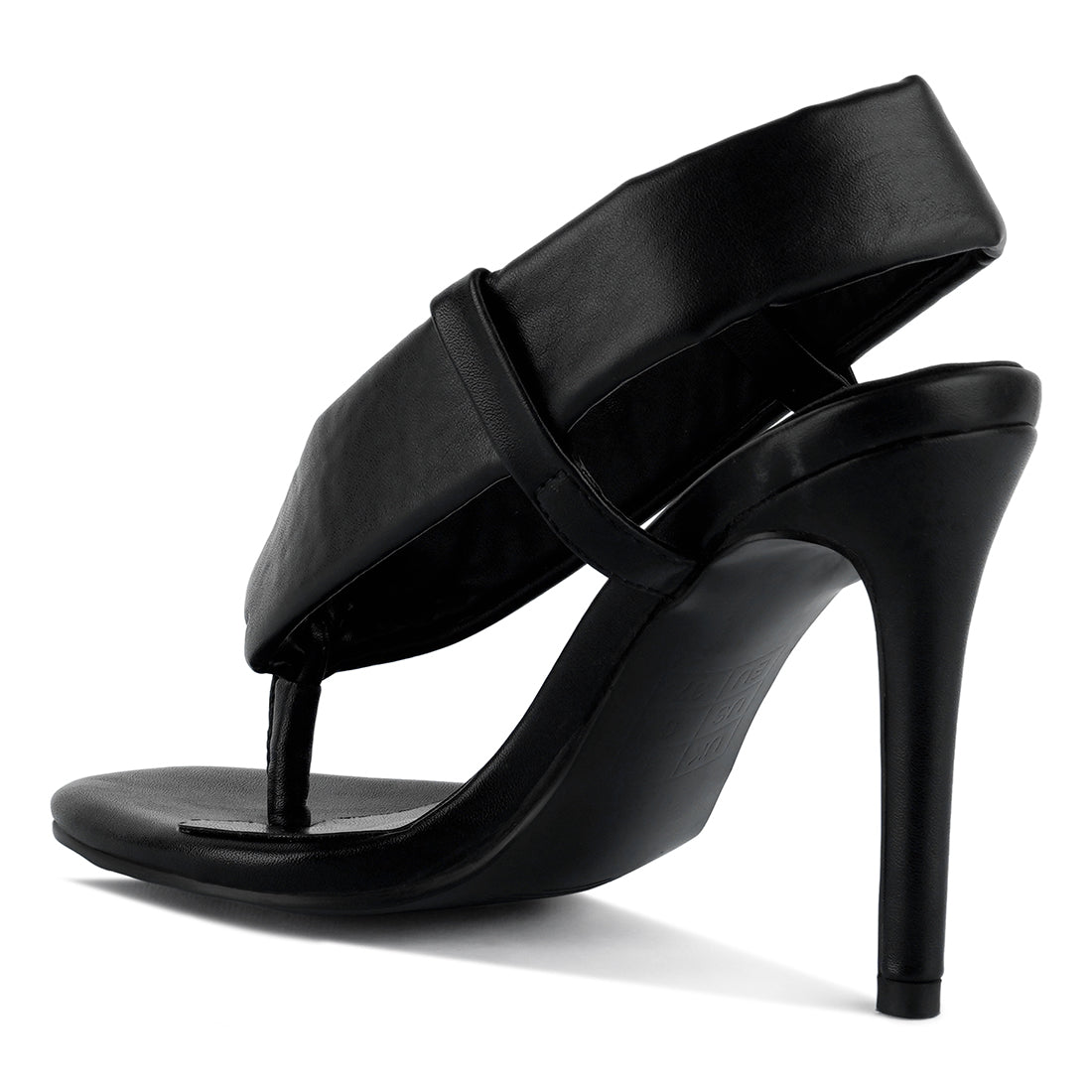 high heeled thong sandals#color_black