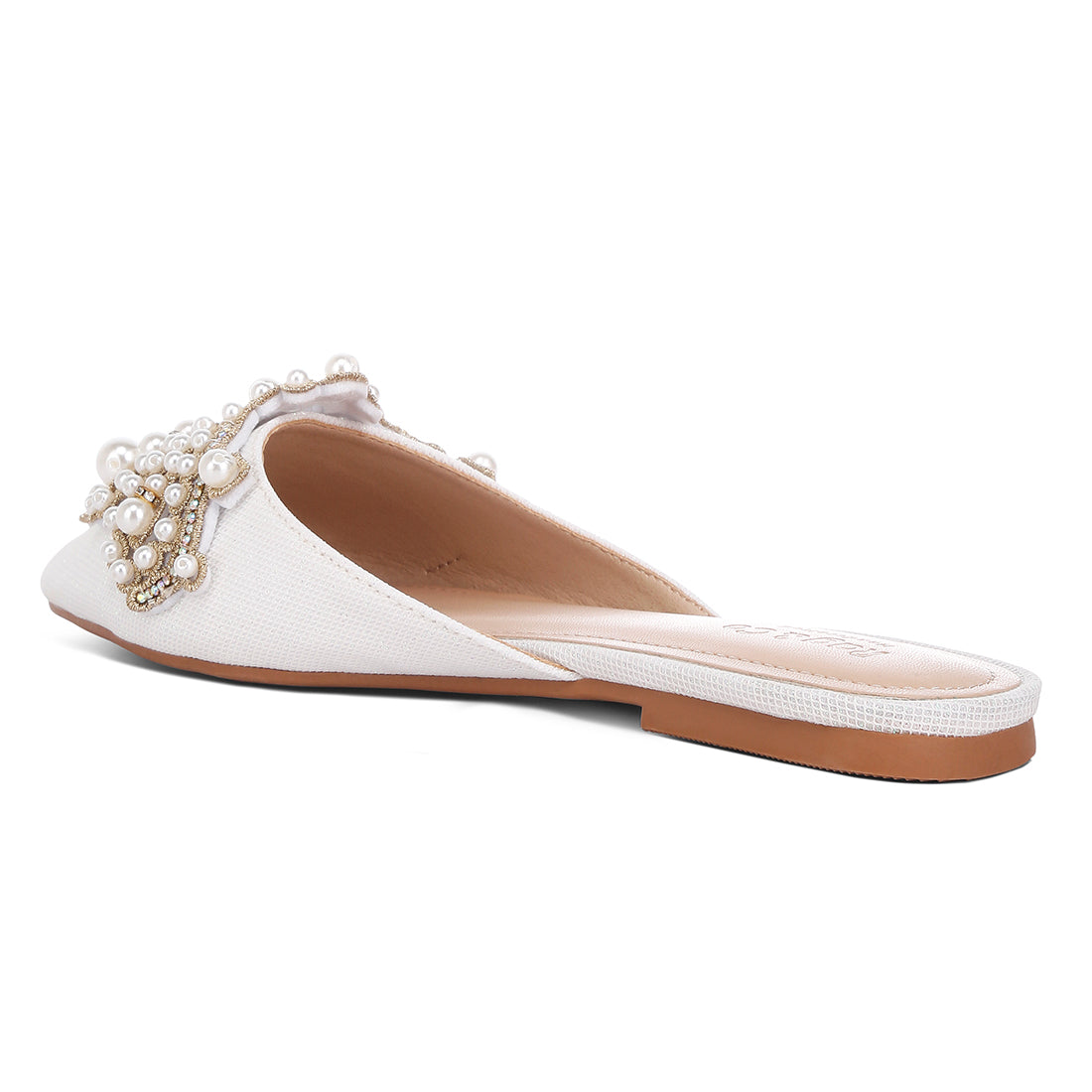 embellished delicate pearl mules#color_white