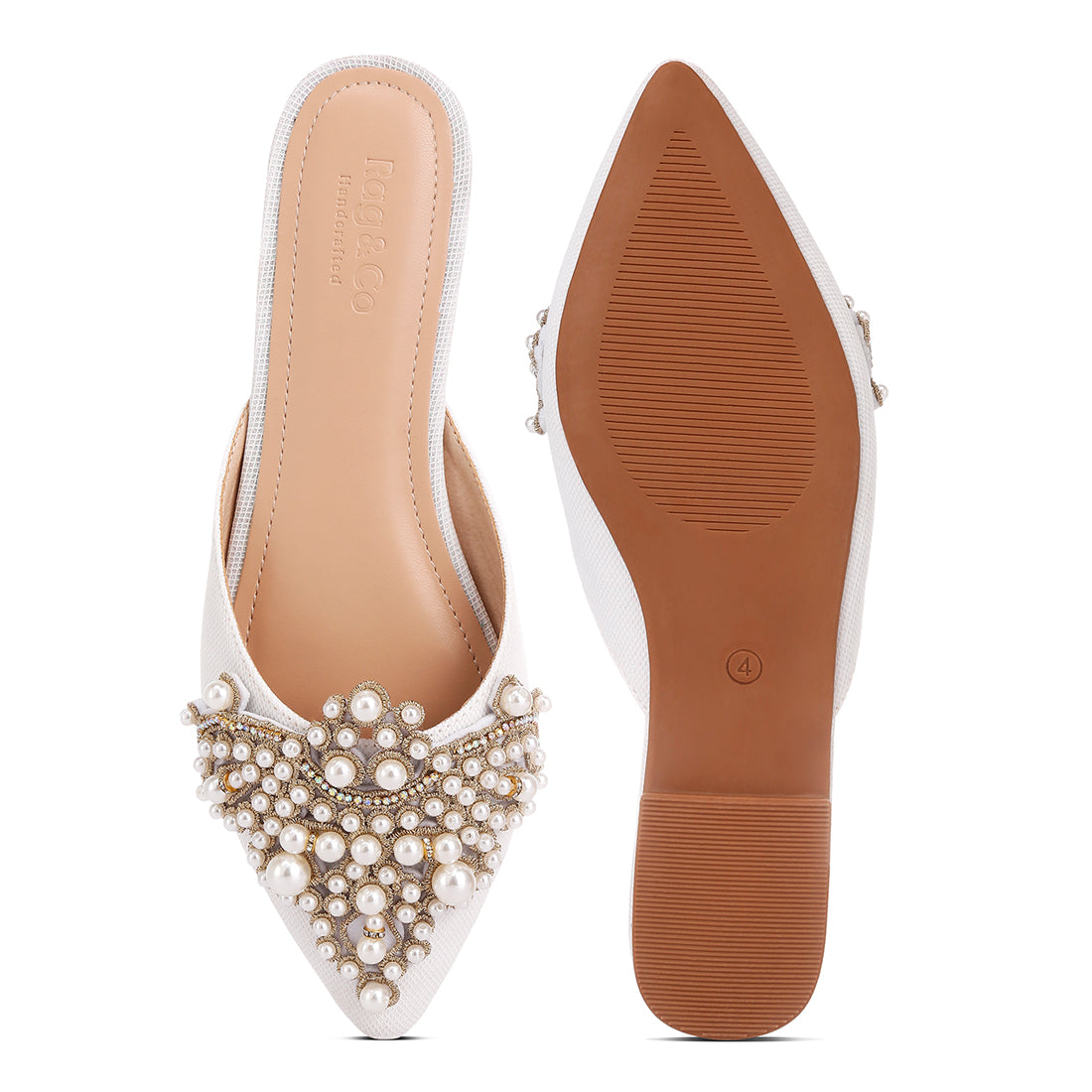 embellished delicate pearl mules#color_white