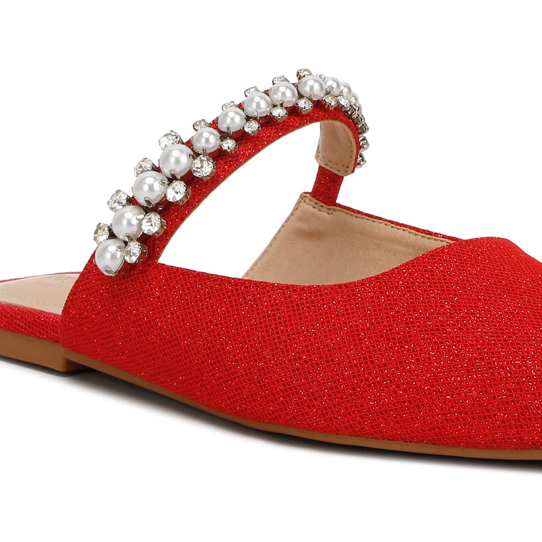 mary jane cut out embellished mules#color_red