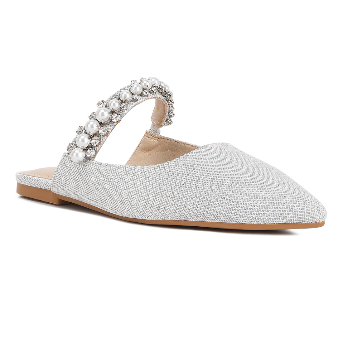 mary jane cut out embellished mules#color_silver