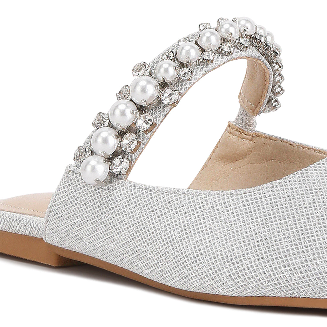 mary jane cut out embellished mules#color_silver
