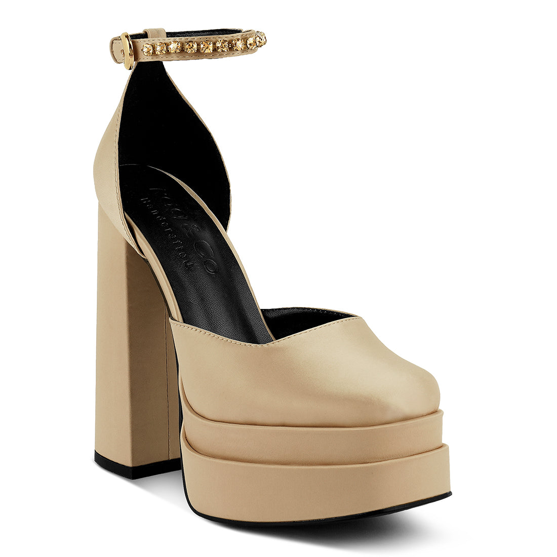 Beige Sky High Rampwalk Satin Sandals