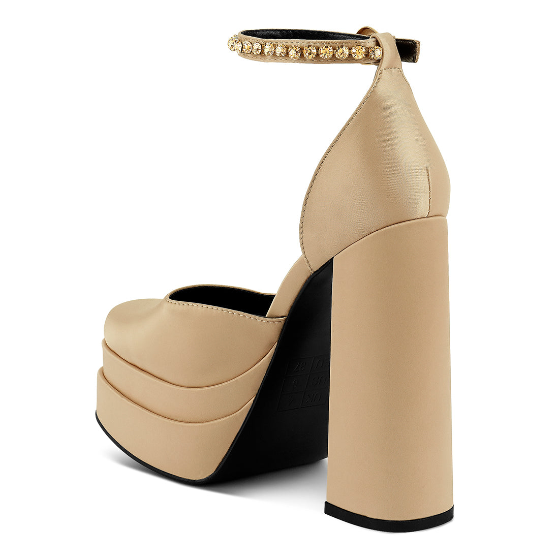 Beige Sky High Rampwalk Satin Sandals