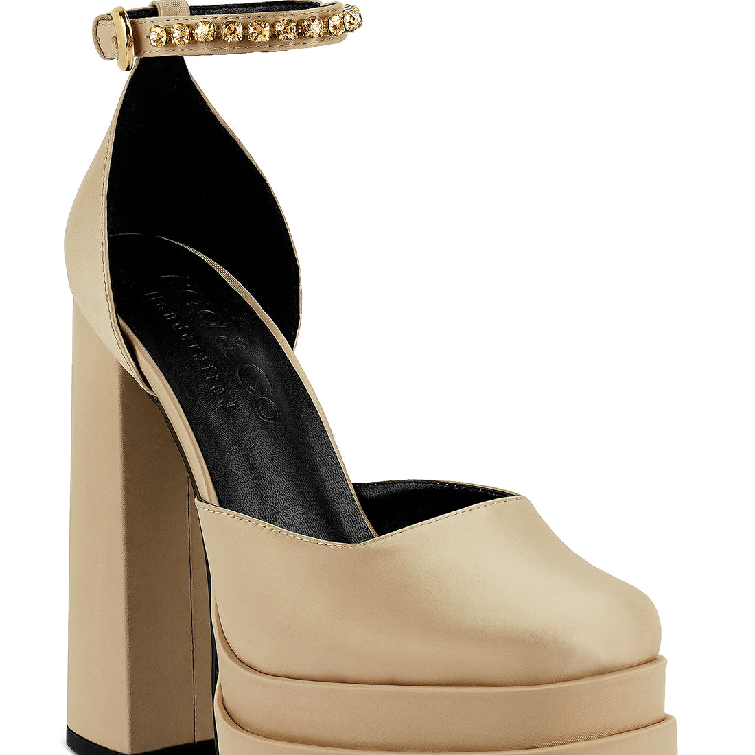 Beige Sky High Rampwalk Satin Sandals
