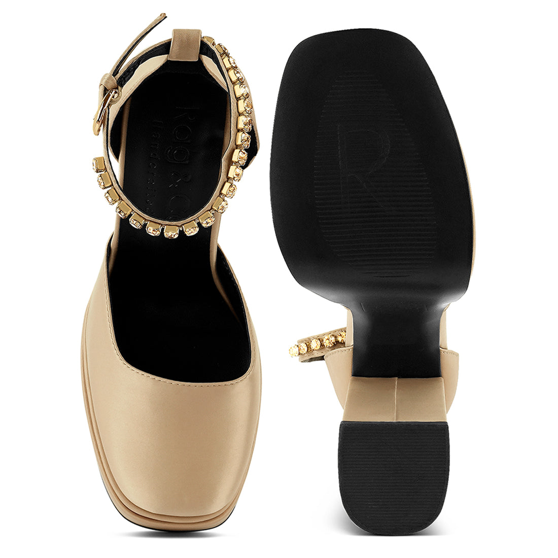 Beige Sky High Rampwalk Satin Sandals