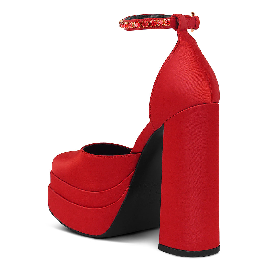 Red Sky High Rampwalk Satin Sandals