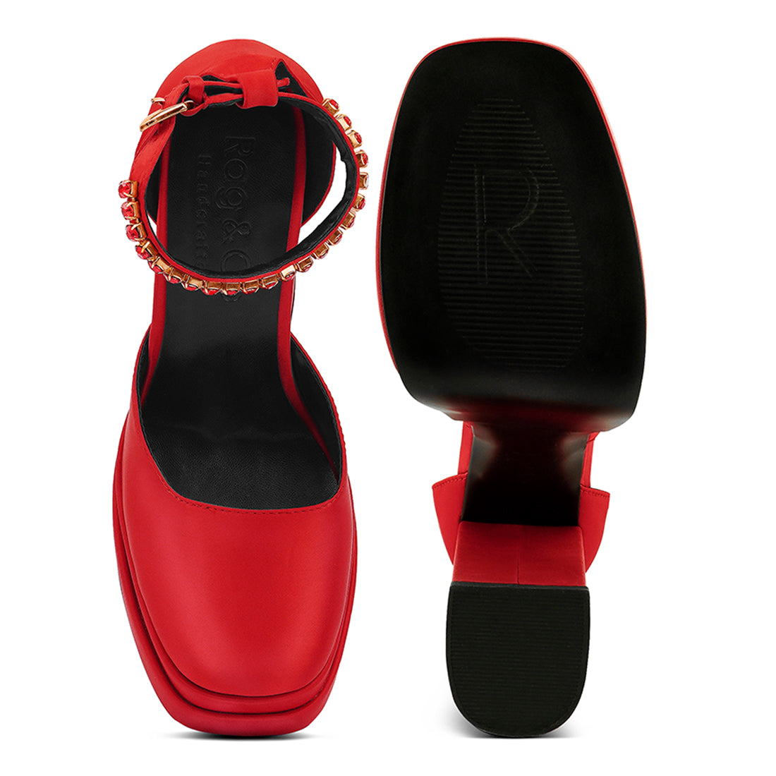 Red Sky High Rampwalk Satin Sandals