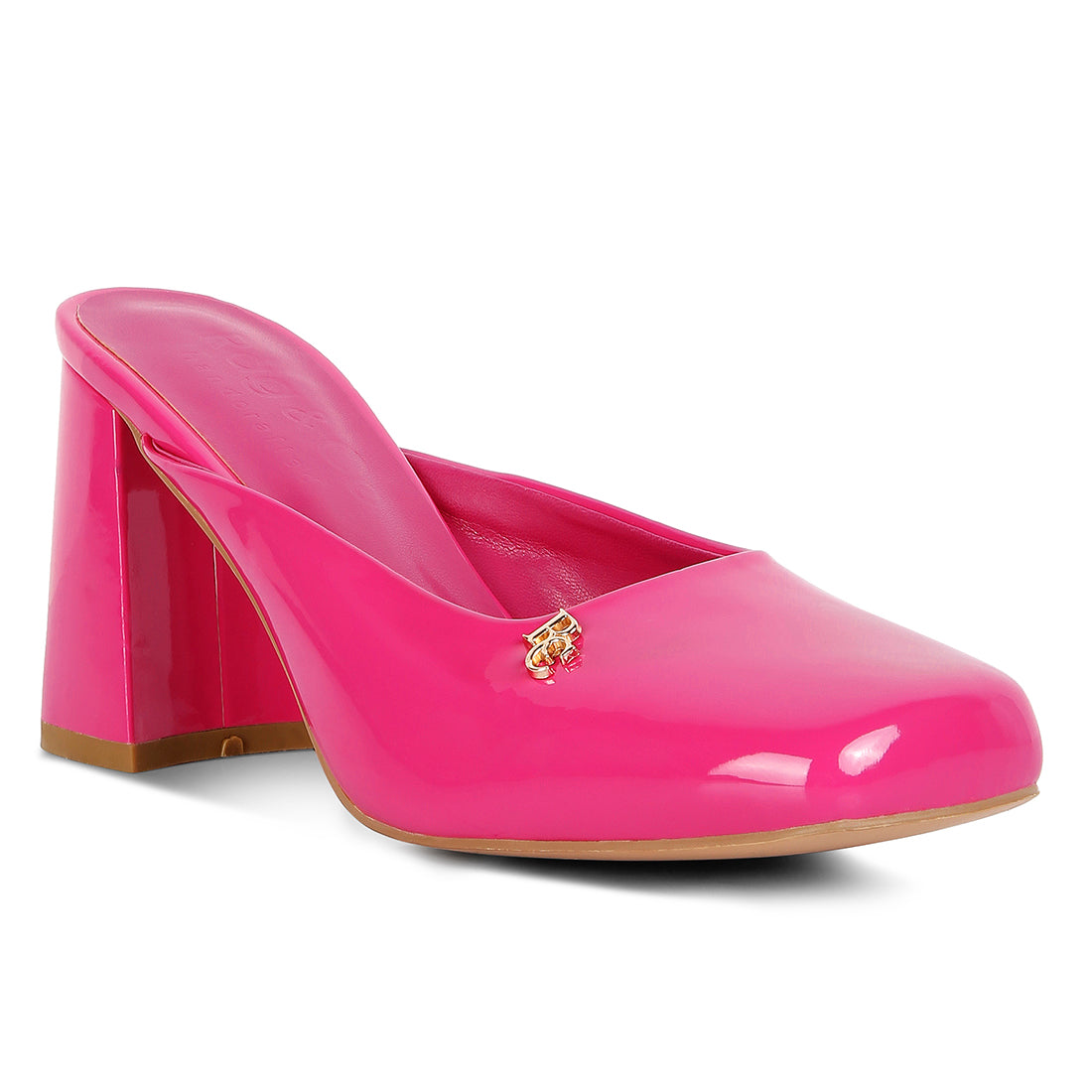 patent block heels#color_fuchsia