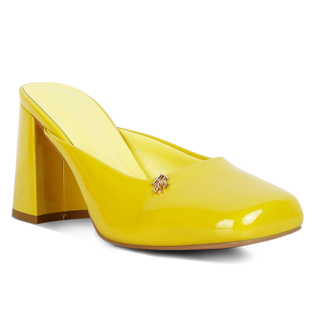 patent block heels#color_yellow