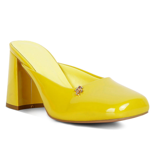 patent block heels#color_yellow