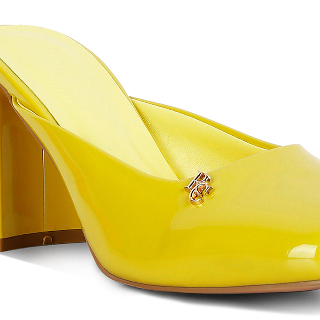 patent block heels#color_yellow