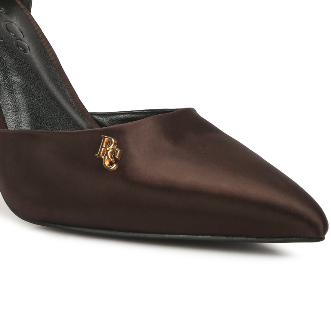 Satin High Heeled Anklet Sandals In Brown