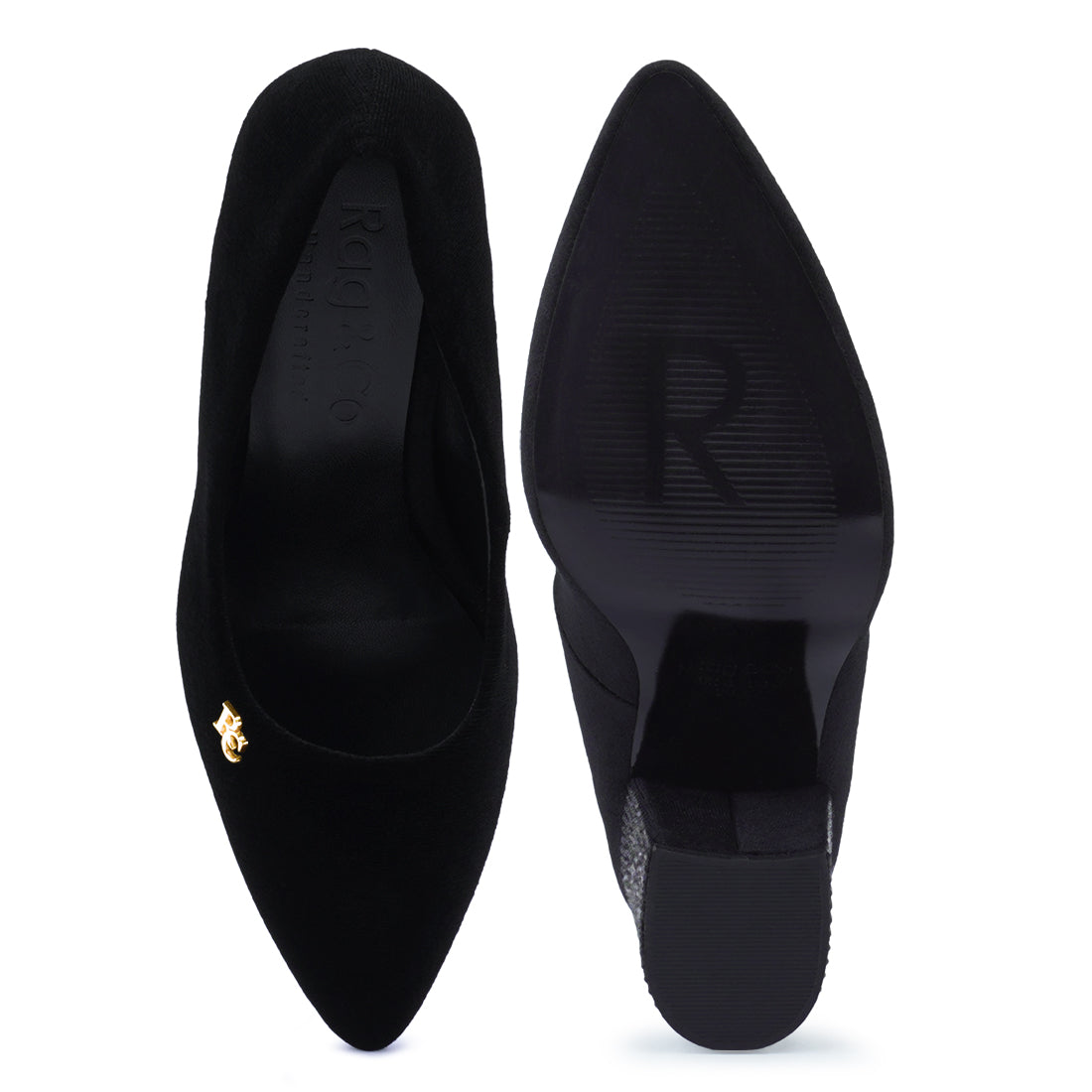 diamante block heeled pumps#color_black