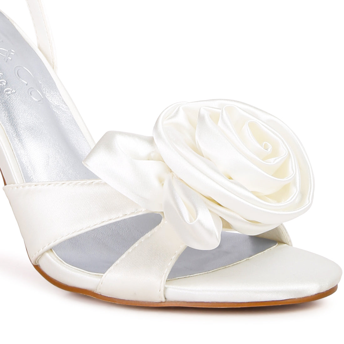rose bow satin heeled sandals#color_white