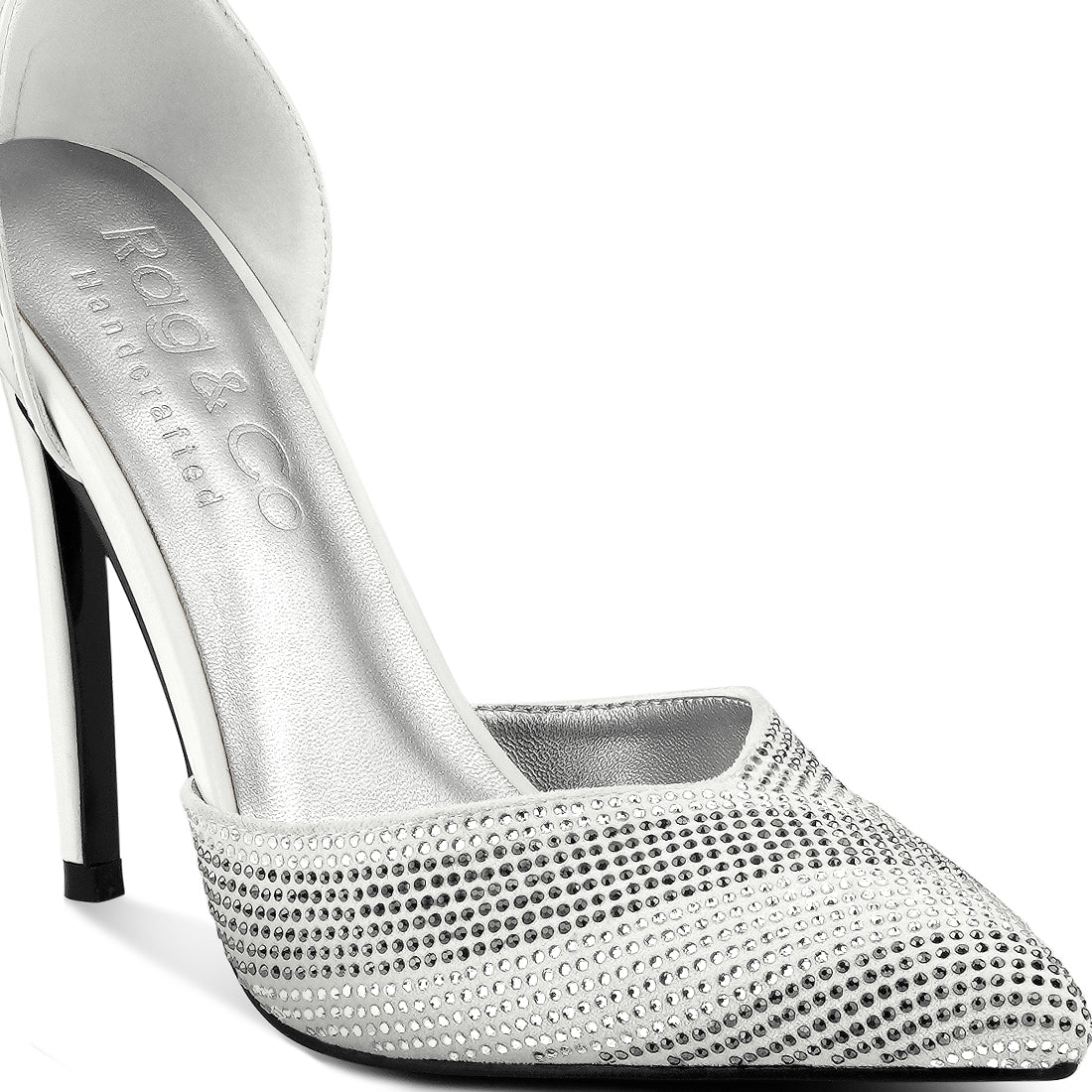 White High Heeled Diamante Sandals