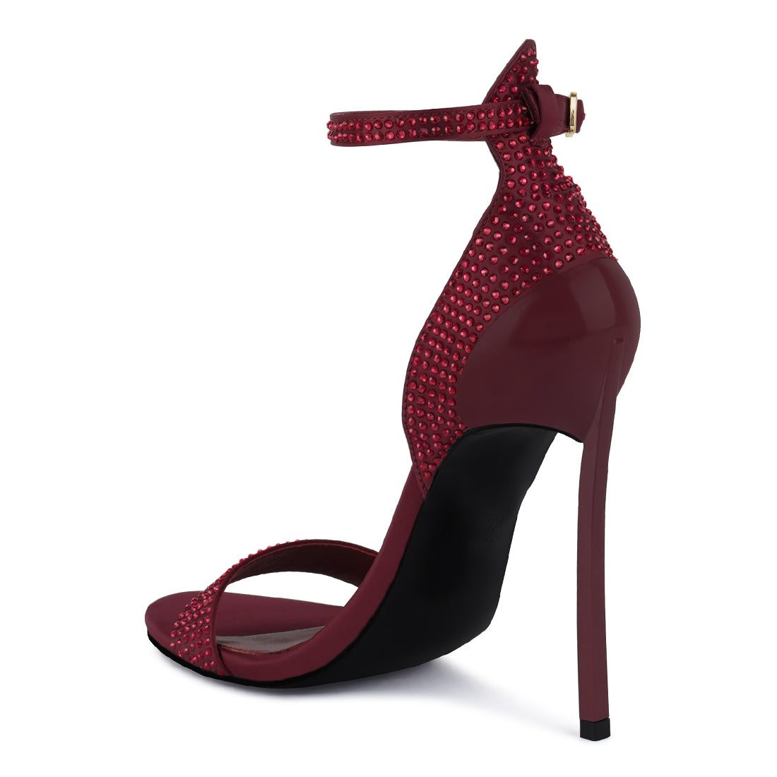 Pointed High Heel Party Sandals In Burgundy