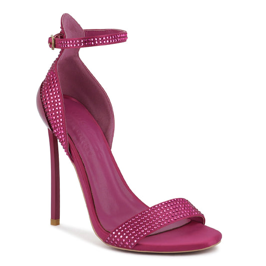 Pointed High Heel Party Sandals In Fuchsia
