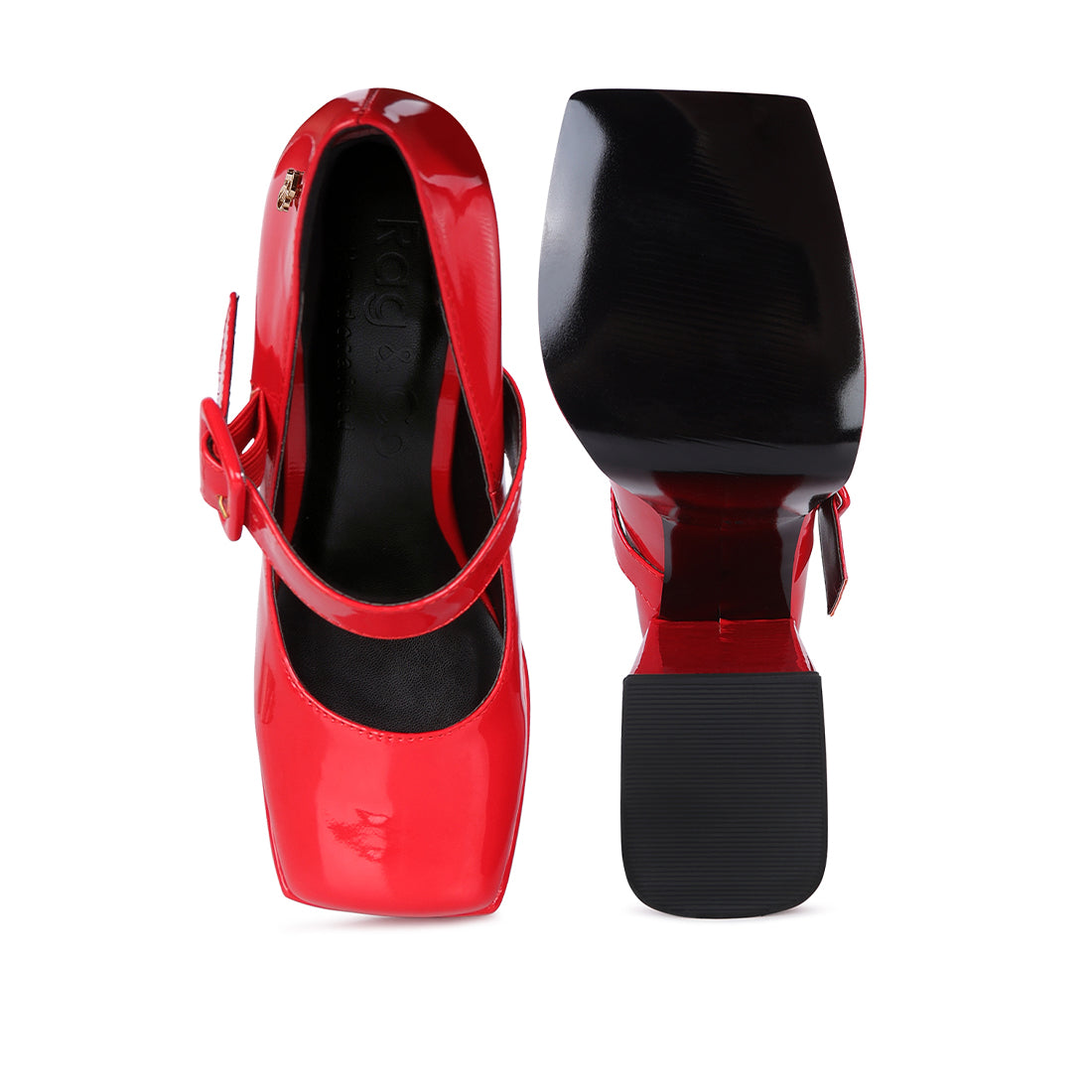 high platform heel mary jane sandals#color_red