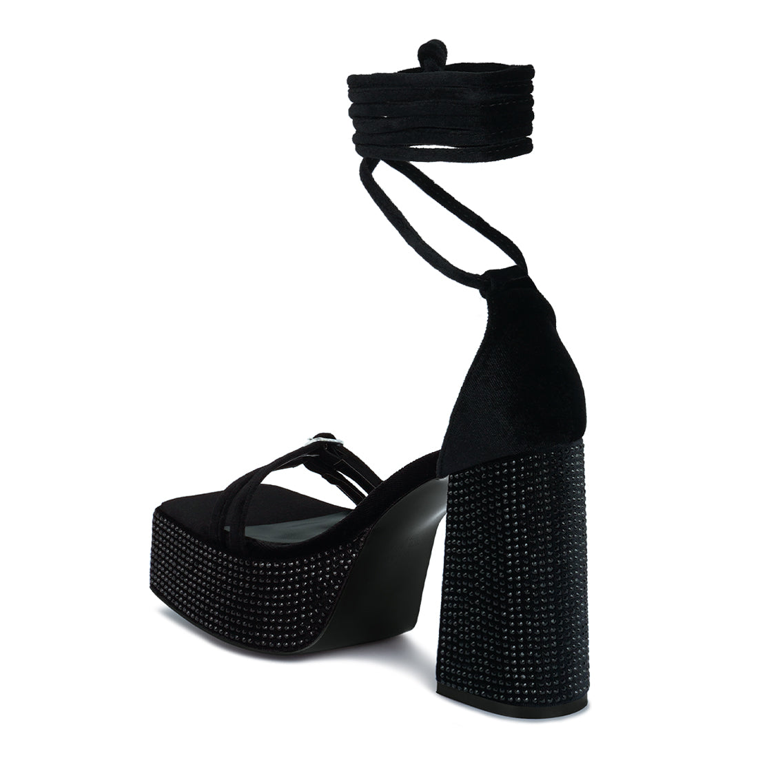 high platform diamante lace up sandals#color_black