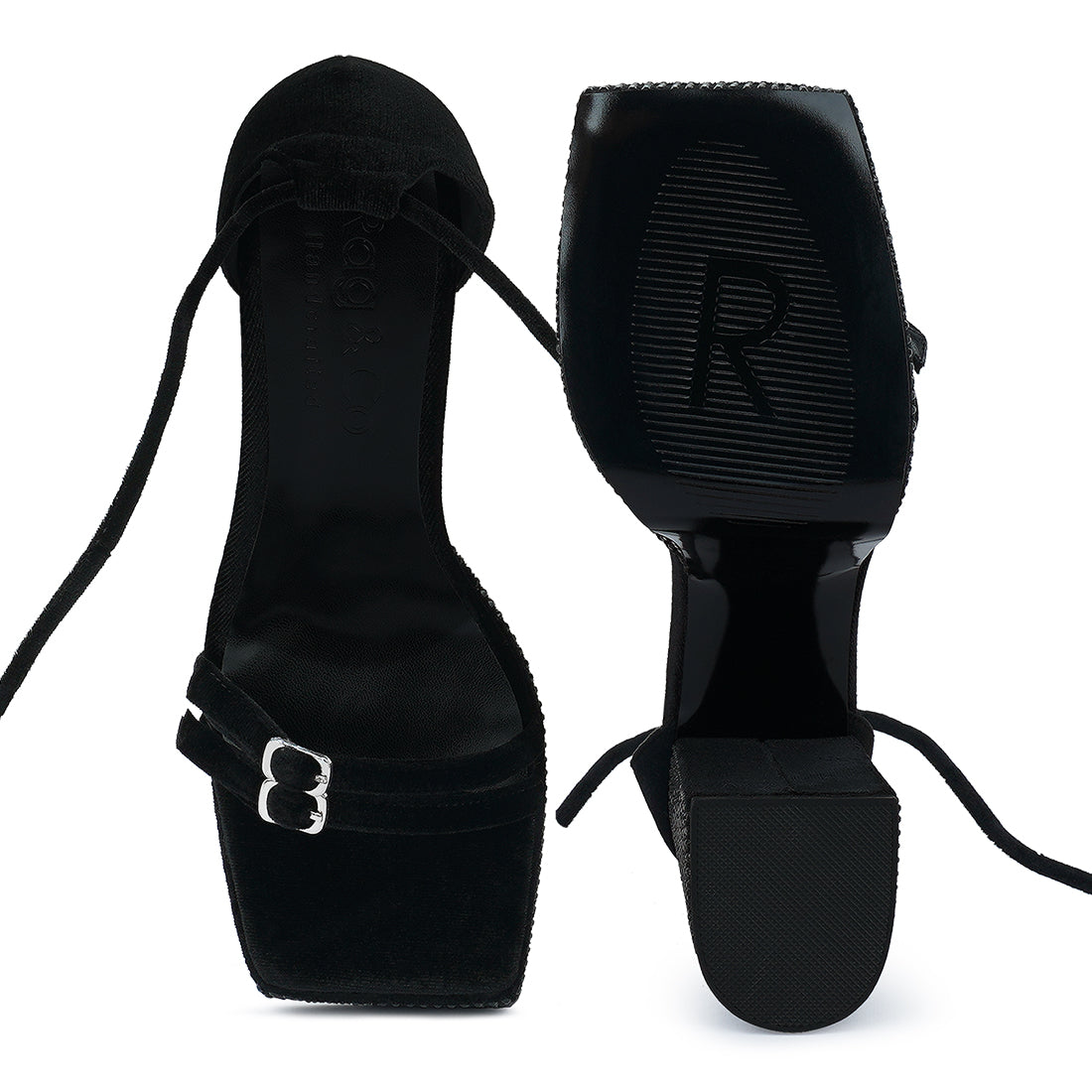 high platform diamante lace up sandals#color_black