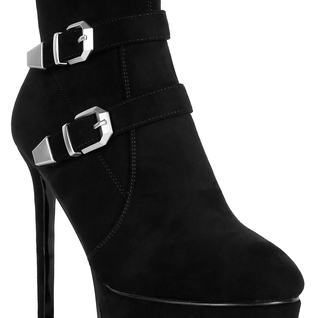 high platform stiletto ankle boots#color_black