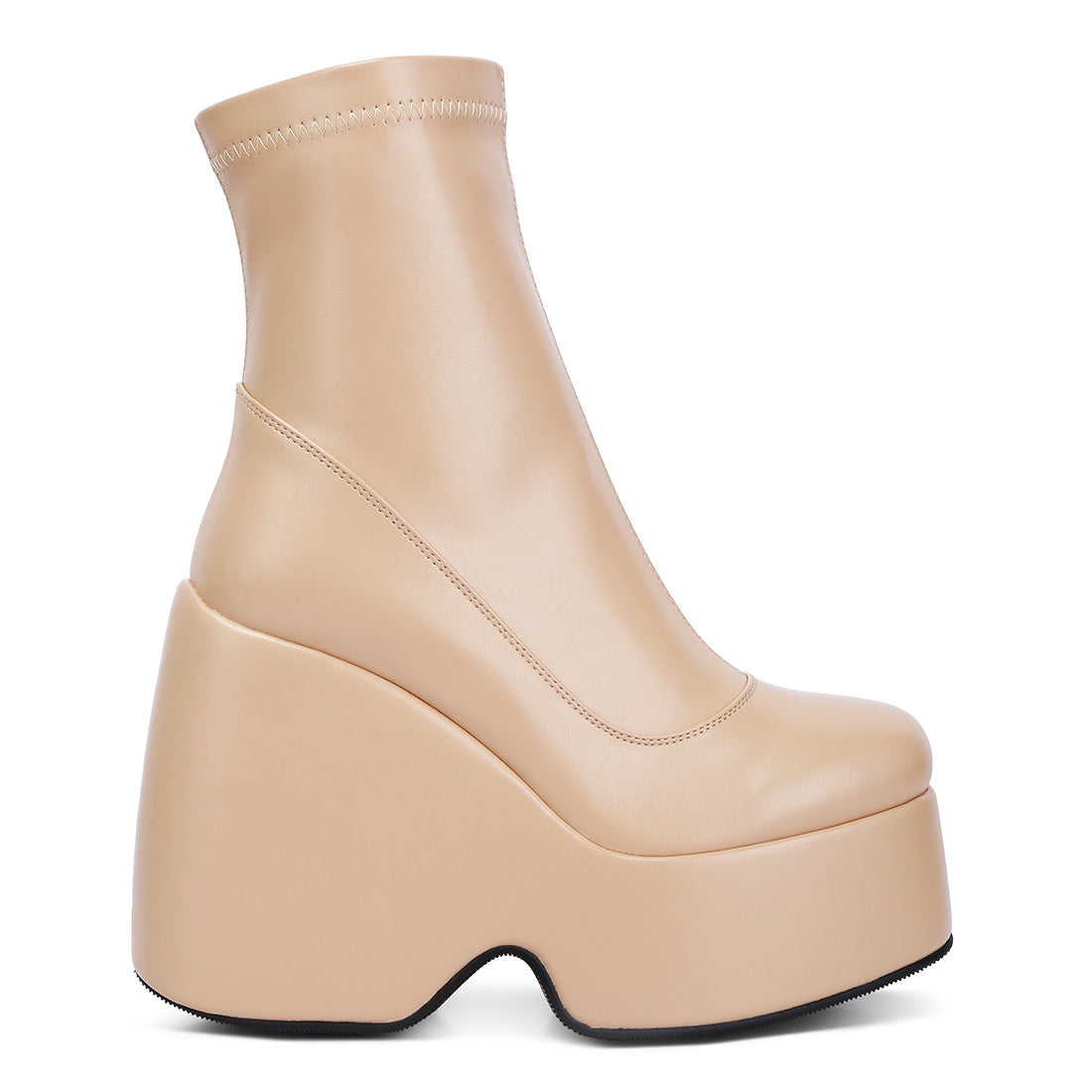high platform ankle boots#color_beige