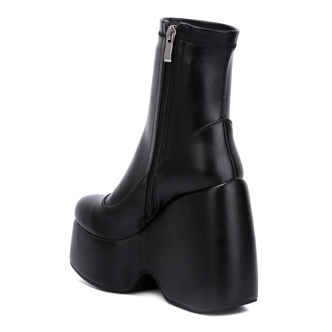 high platform ankle boots#color_black