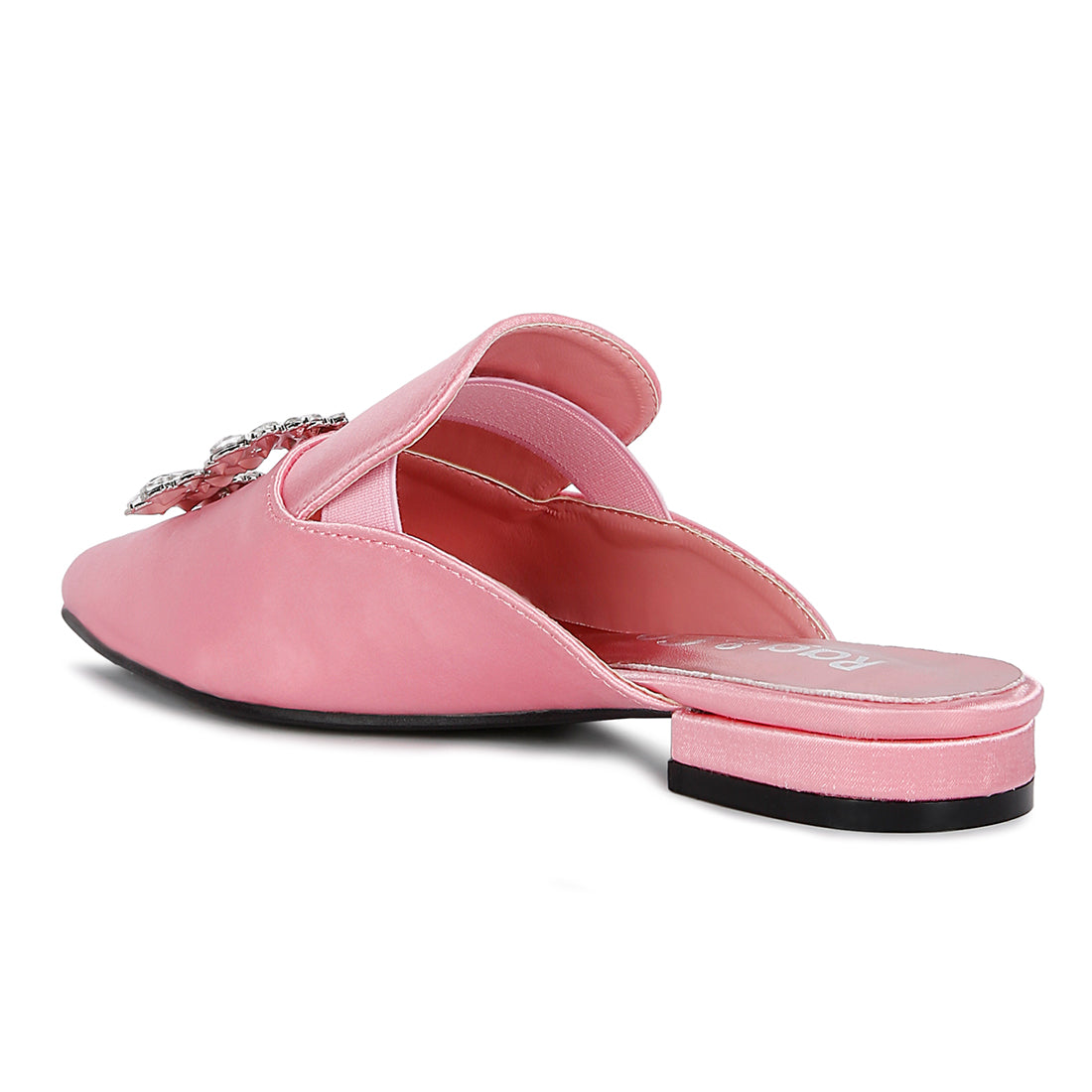 Diamante Jewel Mules In Blush