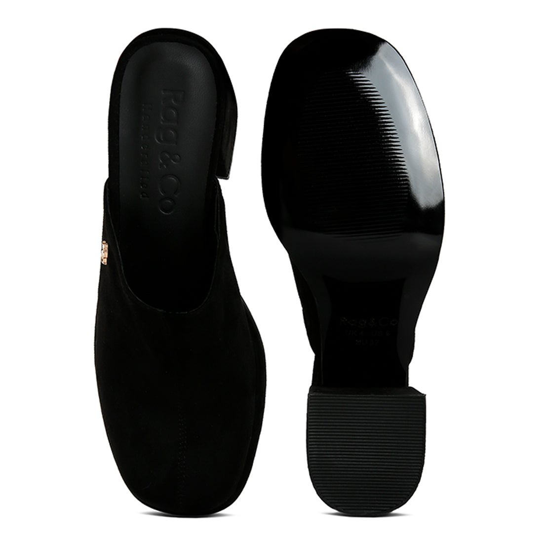 suede heeled mule sandals#color_black