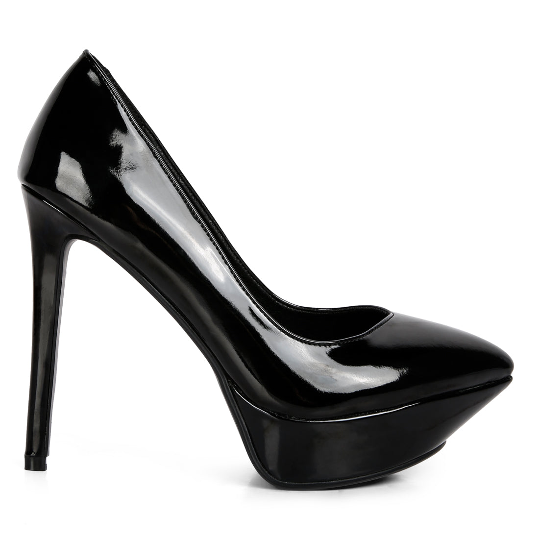 patent stiletto sandals#color_black