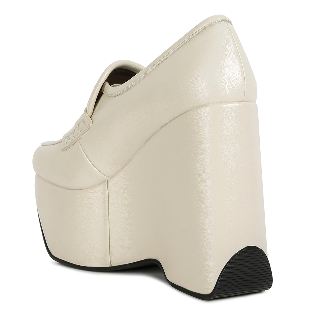 high platform wedge loafers#color_beige