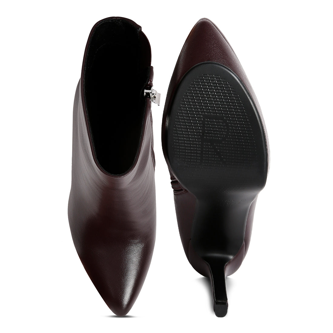 High heeled ankle boot#color_burgundy