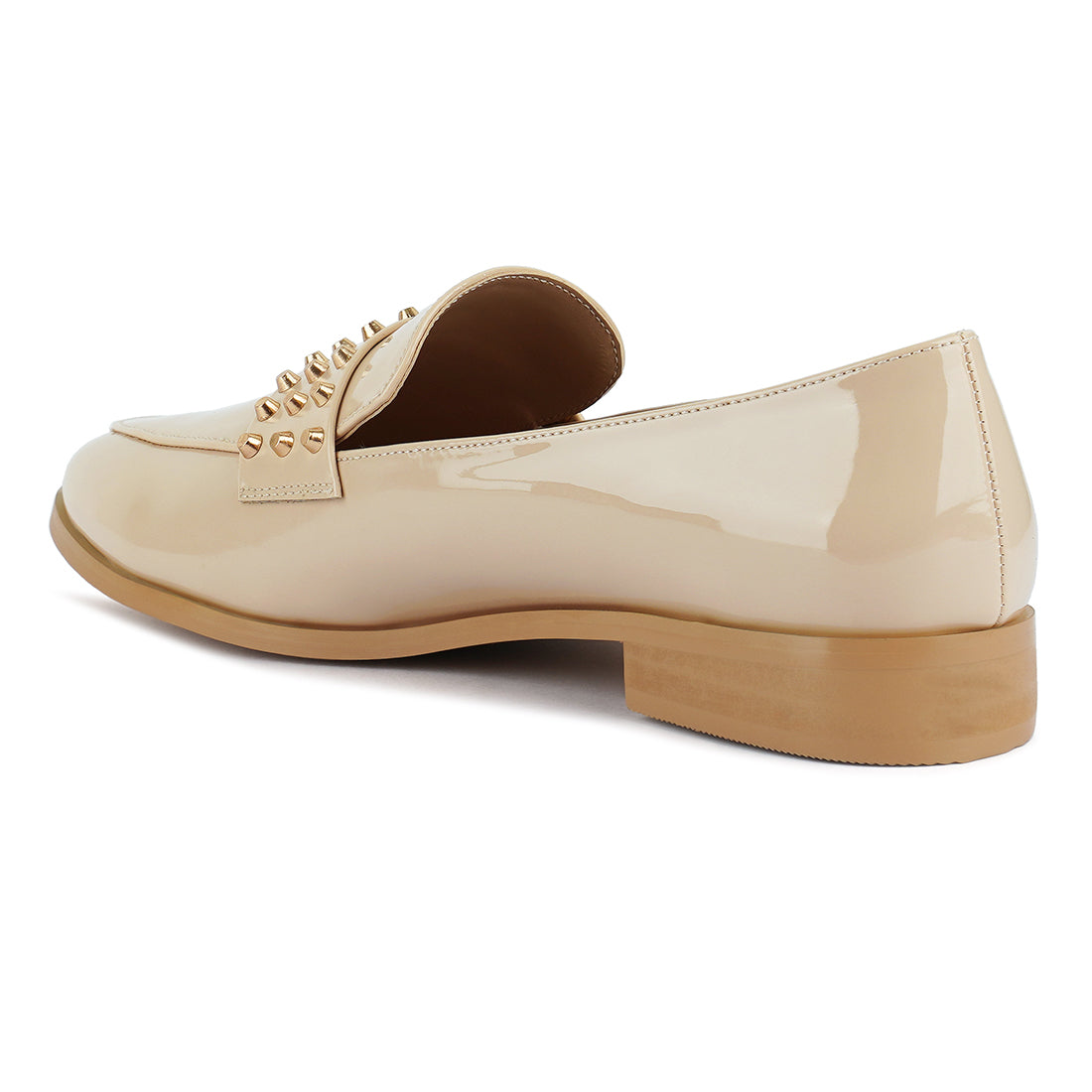 Semicasual Stud Detail Patent Loafers