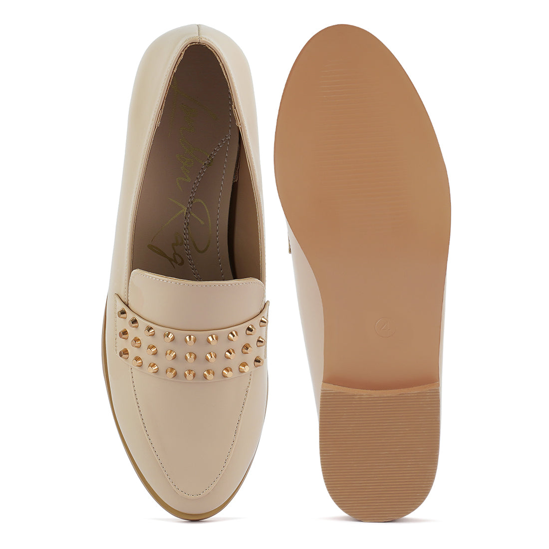 Semicasual Stud Detail Patent Loafers