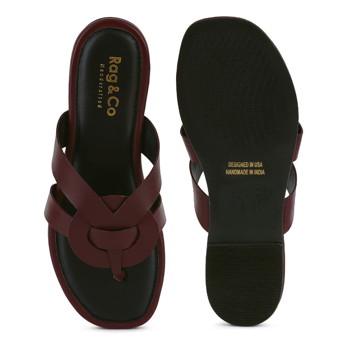 angeles flat slip ons#color_red