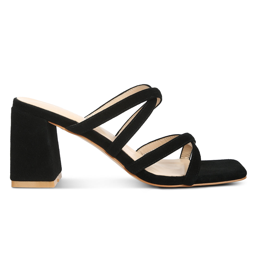 strappy casual block heel sandals#color_black