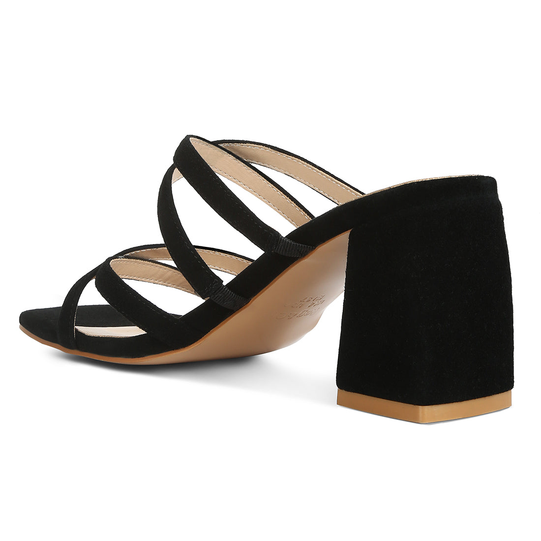 strappy casual block heel sandals#color_black