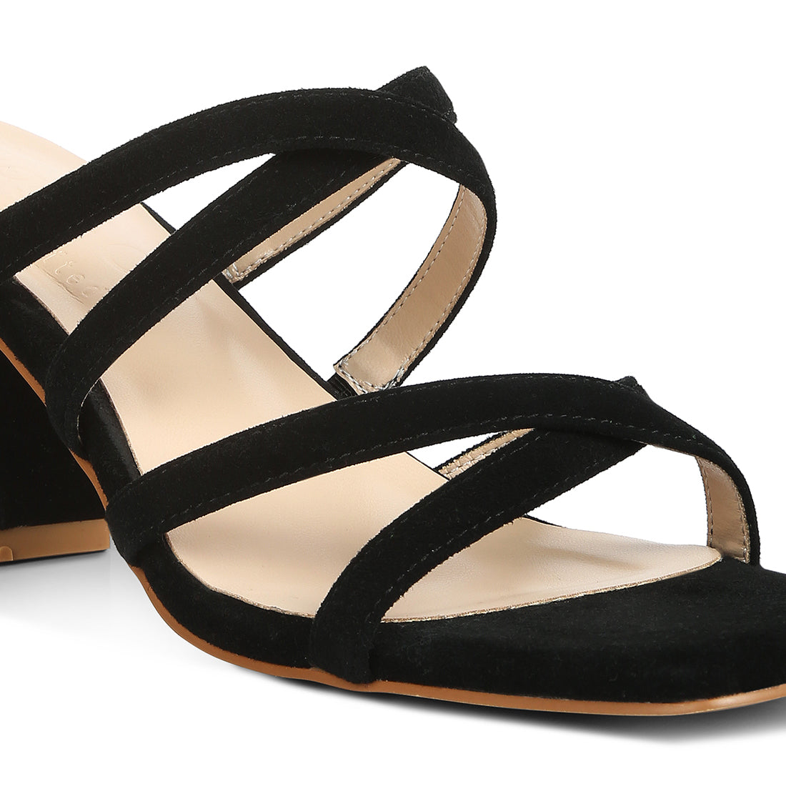 strappy casual block heel sandals#color_black