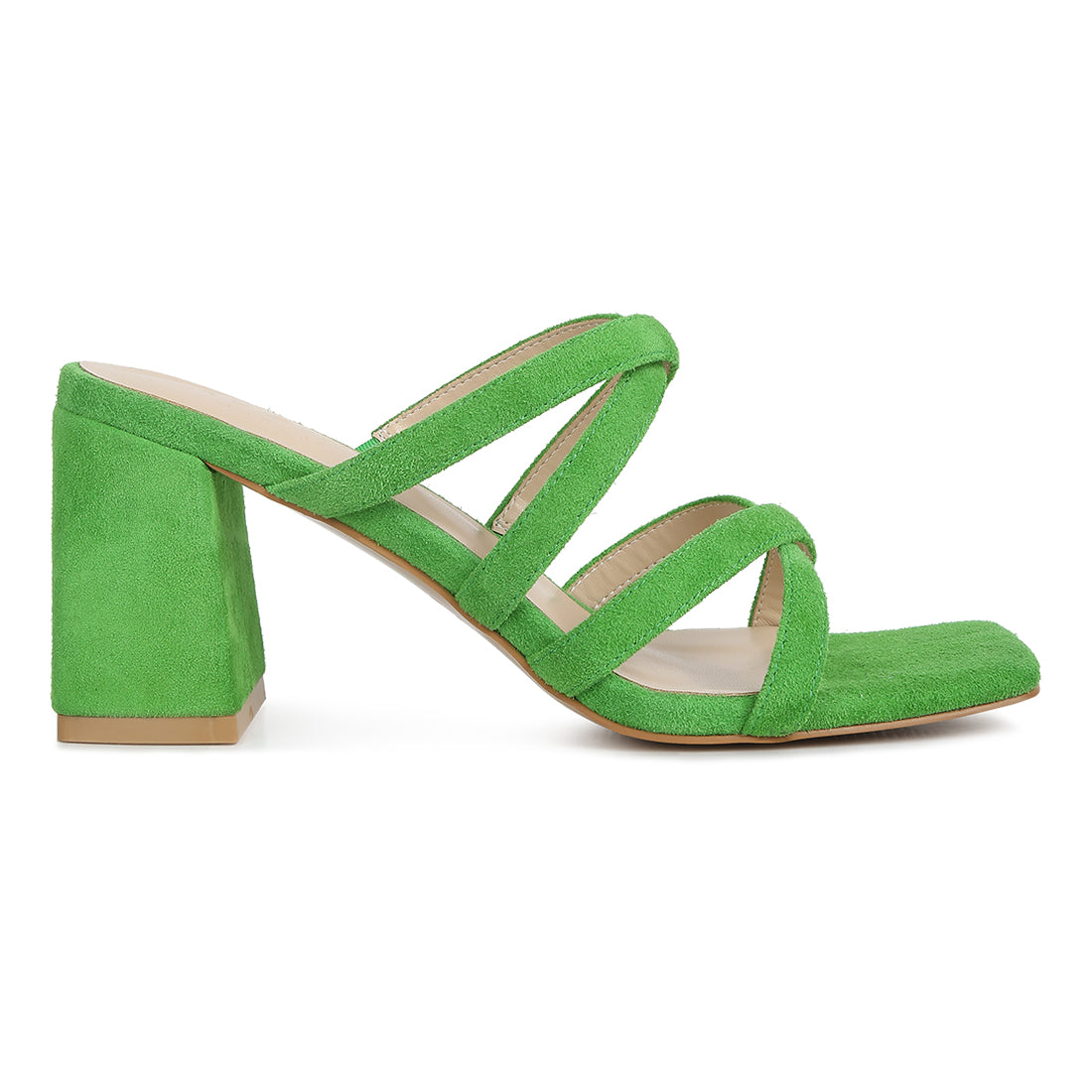 strappy casual block heel sandals#color_green
