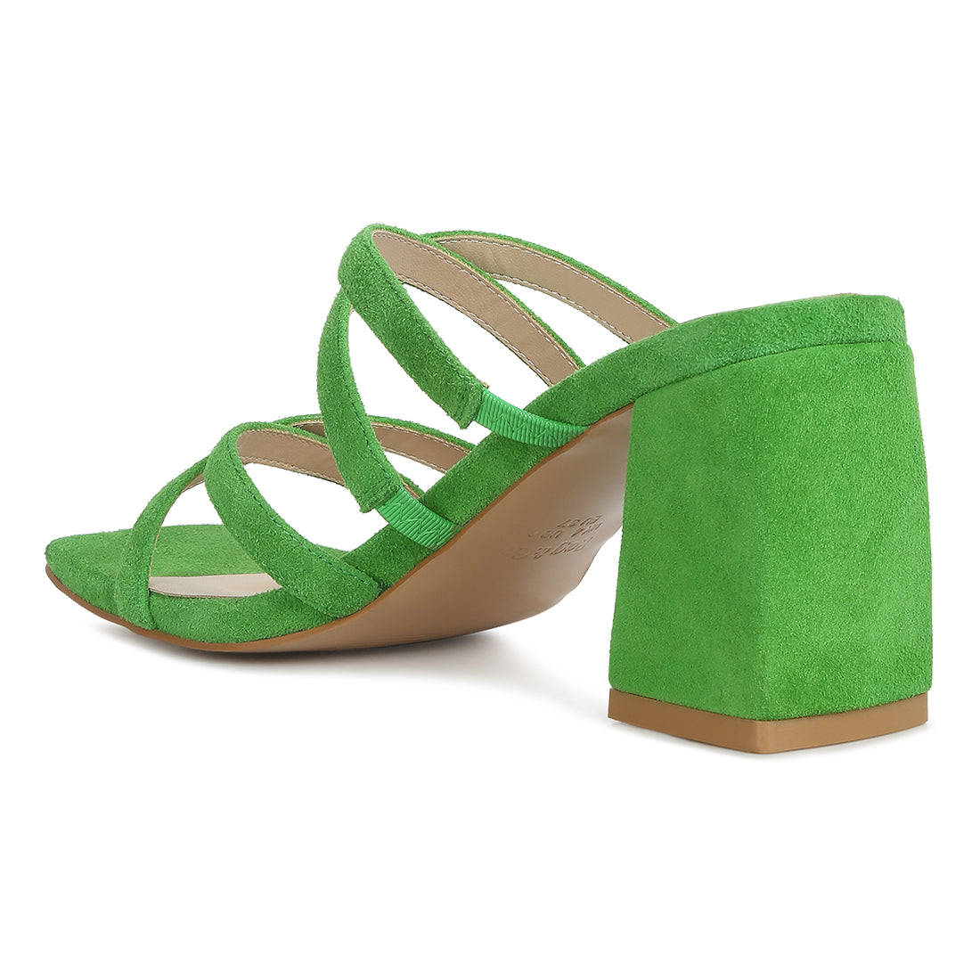strappy casual block heel sandals#color_green